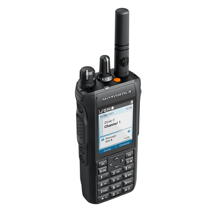 Motorola two-way radio on a white background